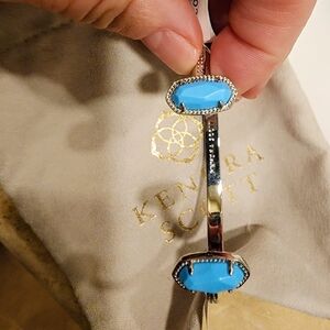 NWT Kendra Scott Elton Silver Bracelet with Turquoise Stones
